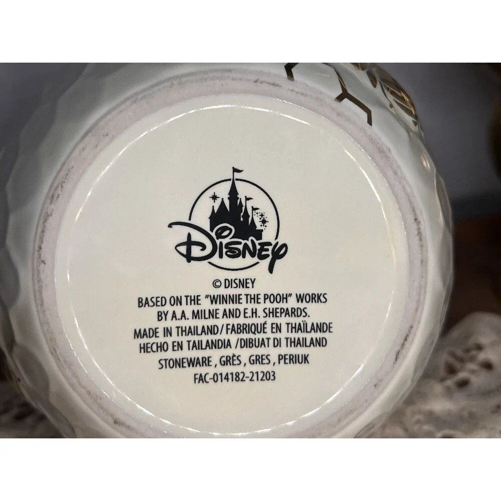 Disney Winnie The Pooh Honey Jar Candle Holder With Gold Lid